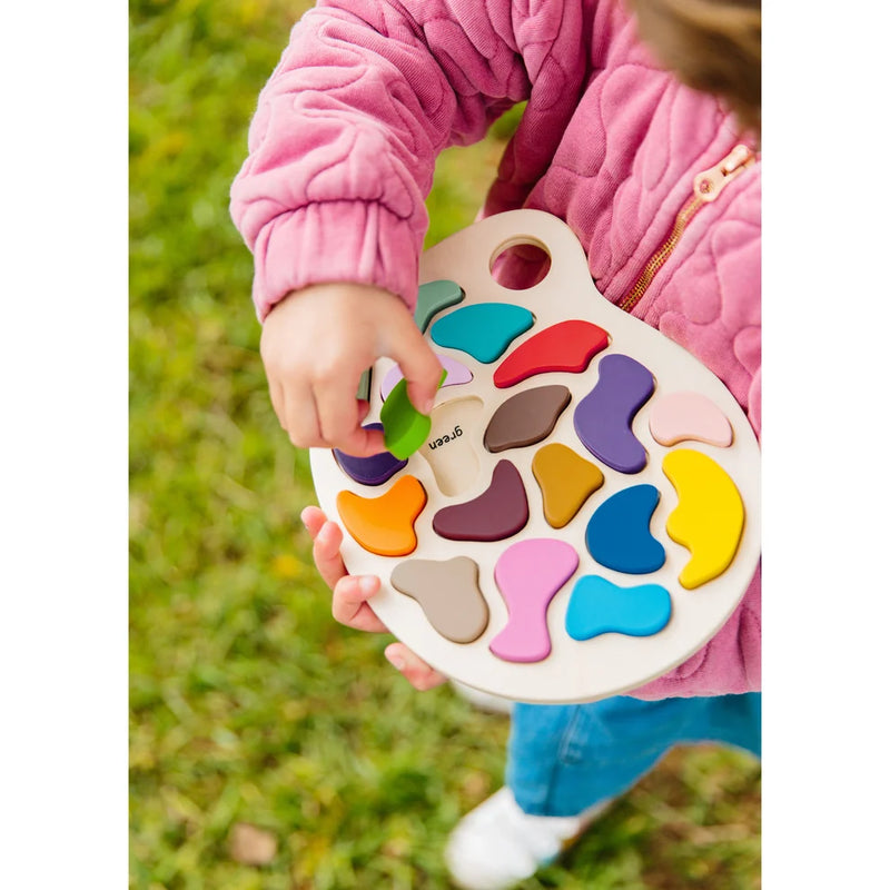 Wooden Artist Palette Puzzle, Puzzles Learning SPACE