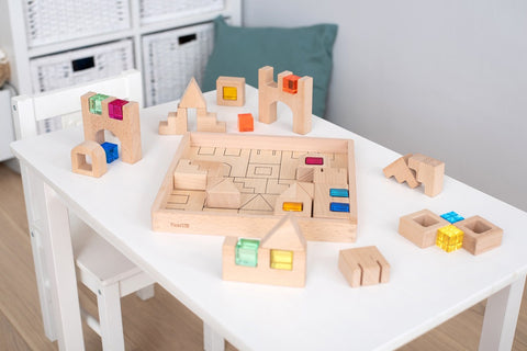 Wooden Building Gem Blocks - 40 Piece Set, Learning SPACE