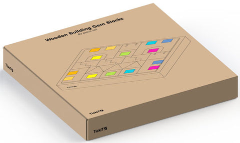 Wooden Building Gem Blocks - 40 Piece Set, Learning SPACE