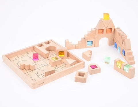 Wooden Building Gem Blocks - 40 Piece Set, Learning SPACE