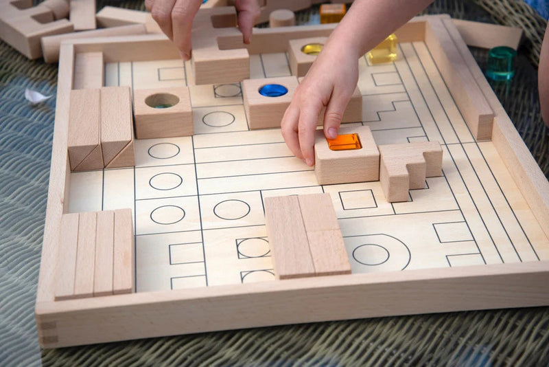 Wooden Building Gem Blocks- 83 piece set, Learning SPACE