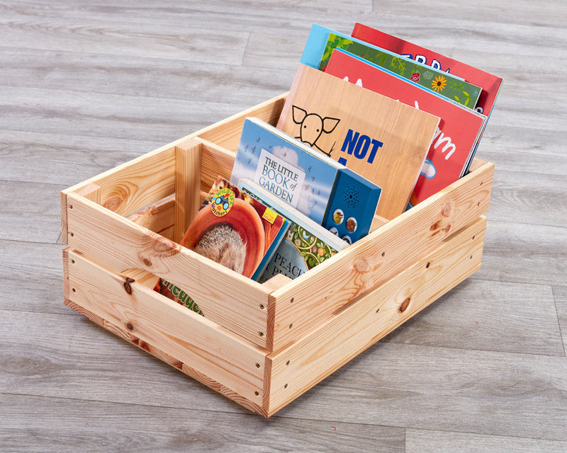 Wooden Carry Crate Book Box Storage, Learning SPACE