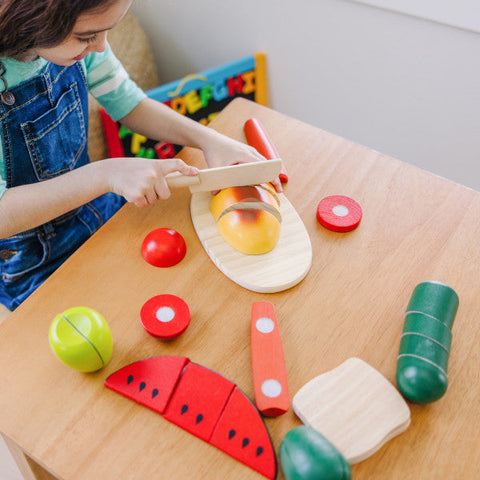 Wooden Cutting Food - Play Food-Fractions Decimals & Percentages,Imaginative Play,Kitchens & Shops & School,Maths,Maths Toys,Play Food,Primary Maths,Stock,Wooden Toys-Learning SPACE
