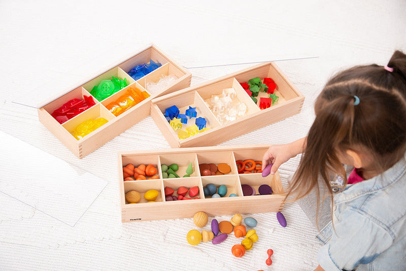 Wooden Discovery Boxes Montessori Sorting & Sensory Play Pk3, Learning SPACE