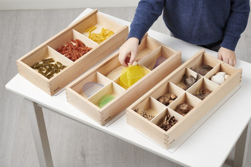 Wooden Discovery Boxes Montessori Sorting & Sensory Play Pk3, Learning SPACE