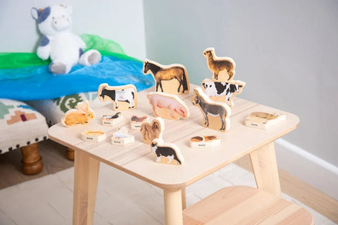 Wooden Domestic Animal Blocks - Pack Of 15, Learning SPACE