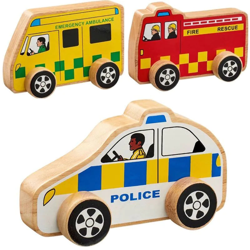 Wooden Emergency Vehicles Set (3Pk), Learning SPACE