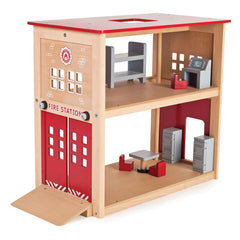 Wooden Fire Station Toy-Bigjigs Toys,Dropship,Fire. Police & Hospital,Pretend play,Wooden Toys-Learning SPACE