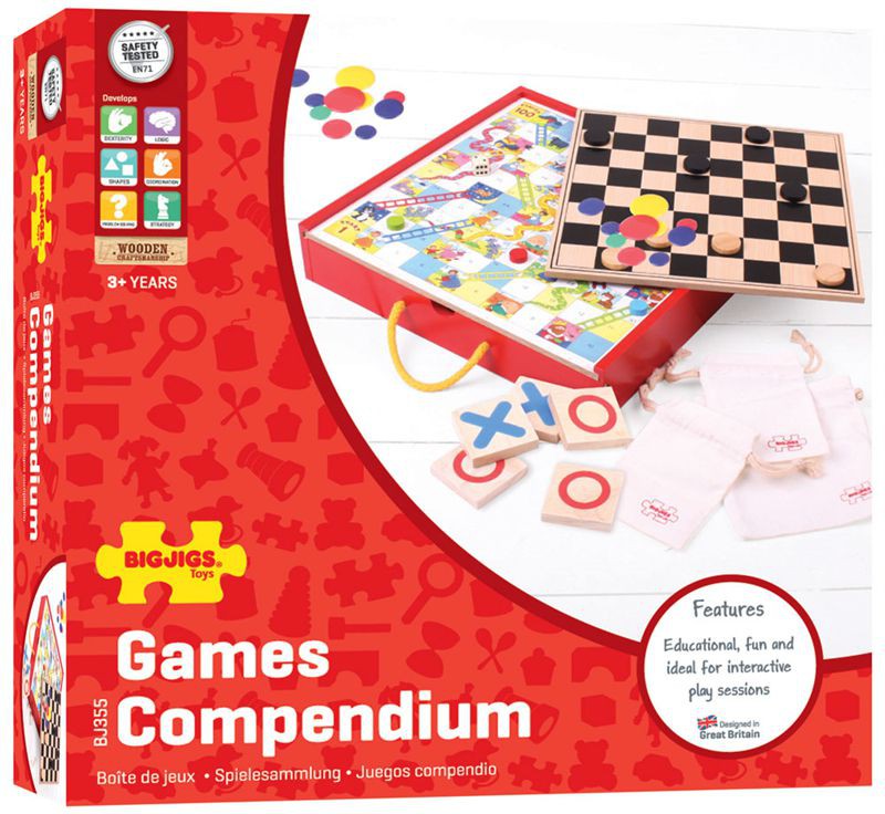 Wooden Games Compendium: Snakes & Ladders, Draughts & More, Learning SPACE