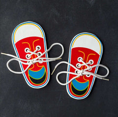 Wooden Lacing Shoe-Fine Motor Skills,Gifts For 3-5 Years Old,Lacing,Life Skills-Learning SPACE