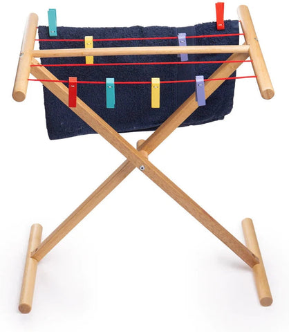 Wooden Laundry Play Airer for Kids, Learning SPACE