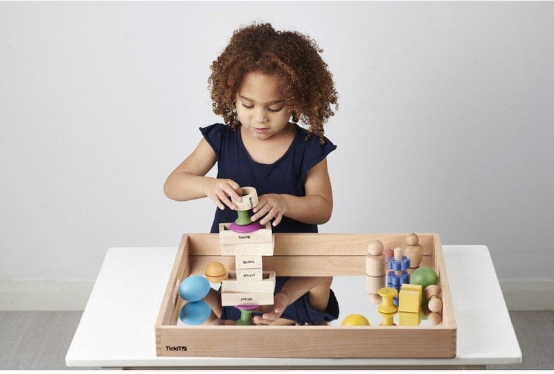 Wooden Mirror Tray, Learning SPACE