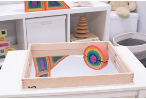 Wooden Mirror Tray-AllSensory,Forest School & Outdoor Garden Equipment,SCOTEXCEL,Sensory Mirrors,Stock,TickiT,Visual Sensory Toys-Learning SPACE