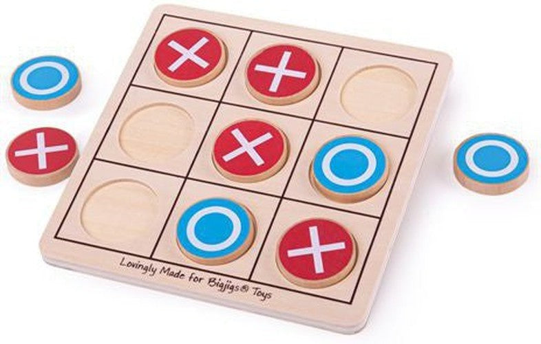 Wooden Noughts and Crosses Game – Classic Tic Tac Toe Set, Board Games Learning SPACE