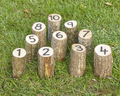 Wooden Number Skittles (10Pk), Learning SPACE