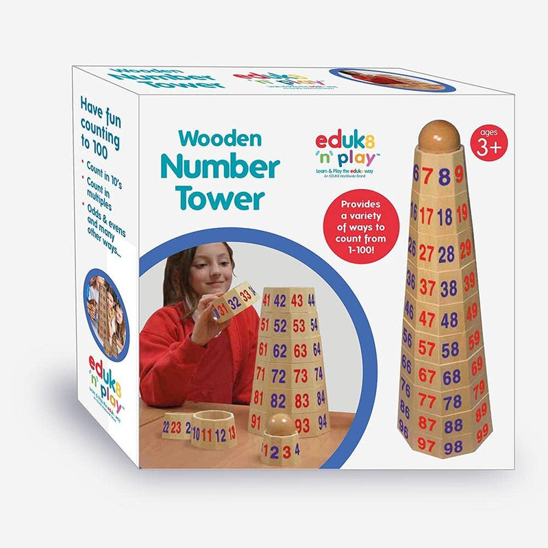 Wooden Number Stackable Tower, Learning SPACE