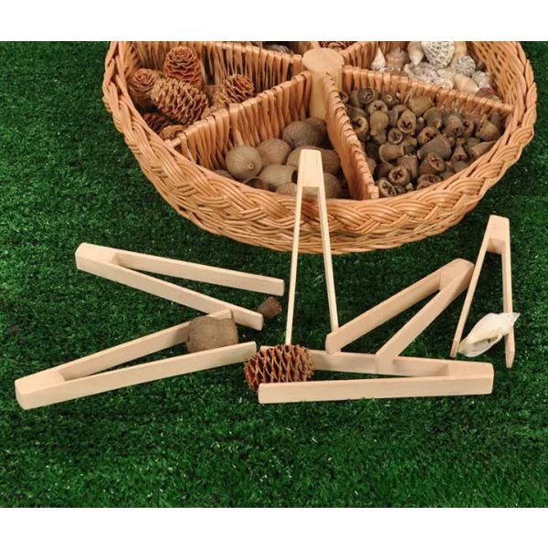 Wooden Tweezers (6pk), Learning SPACE