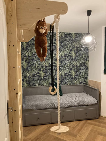 Wooden Wall Bars with Accessories - Gross Motor Aid-Exercise,Gross Motor and Balance Skills,Indoor Swings,Sensory Climbing Equipment-Learning SPACE