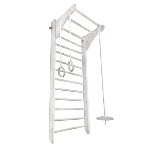 Wooden Wall Bars with Accessories - Gross Motor Aid, White Learning SPACE