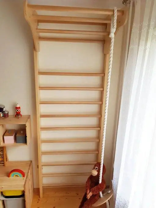 Wooden Wall Bars with Accessories - Gross Motor Aid, Wooden Learning SPACE