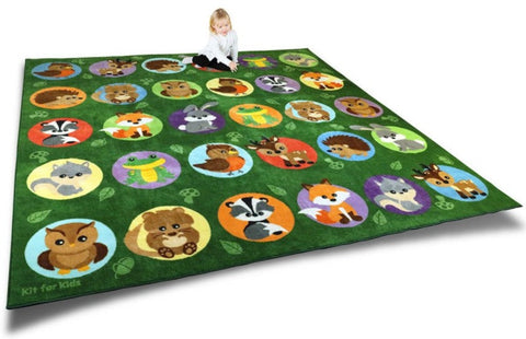 Woodland Animals Placement 3x3m Carpet, Learning SPACE