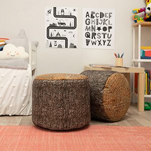 Woodland Tree Stump Stool Bean Bag Set (3 Pack)-Bean Bags,Bean Bags & Cushions,Dropship,Eden Learning Spaces,Forest School & Outdoor Garden Equipment,Nature Learning Environment,Nature Sensory Room,Nurture Room,Sensory Garden,Stock,Wellbeing Furniture-Learning SPACE