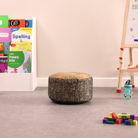 Woodland Tree Stump Stool Bean Bag Set (3 Pack)-Bean Bags,Bean Bags & Cushions,Dropship,Eden Learning Spaces,Forest School & Outdoor Garden Equipment,Nature Learning Environment,Nature Sensory Room,Nurture Room,Sensory Garden,Stock,Wellbeing Furniture-Learning SPACE