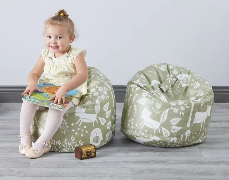 Woodlands Wipeable Vinyl Bean Bags (2Pk), Learning SPACE
