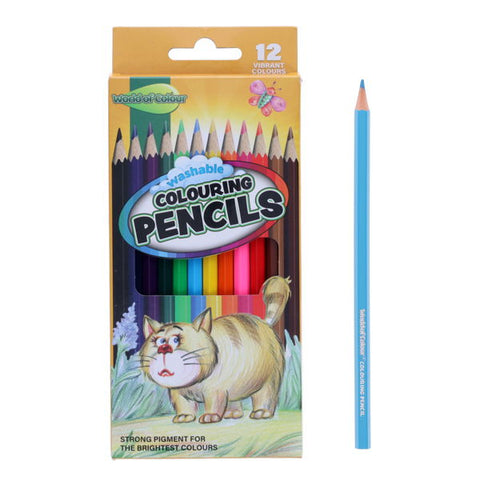 World of Colour Pkt.12 Full Size Colouring Pencils-Art Materials,Arts & Crafts,Drawing & Easels,Early Arts & Crafts,Primary Arts & Crafts,Stationery-Learning SPACE
