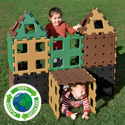 XL Polydron Natural Colours (24 Pieces)-Dropship,Engineering & Construction,Forest School & Outdoor Garden Equipment,Outdoor Toys & Games,Playground Equipment,Polydron,S.T.E.M-Learning SPACE