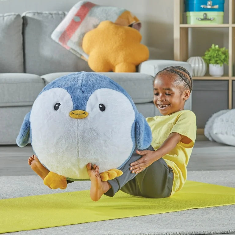 Yoga Ball Buddy with BubblePlush™ – Puppy or Penguin, Learning SPACE