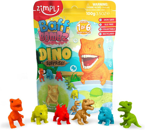 Zimpli Surprise Figure Baff Bombz – Magical Fizzing Bath Fun!-Bath Toys,Christmas,Christmas 2025,Dinosaurs. Castles & Pirates,Gifts For 3-5 Years Old,Gifts for 5-7 Years Old,Messy Play,Water & Sand Toys,Zimpli Kids-Dinosaur-6933-Learning SPACE