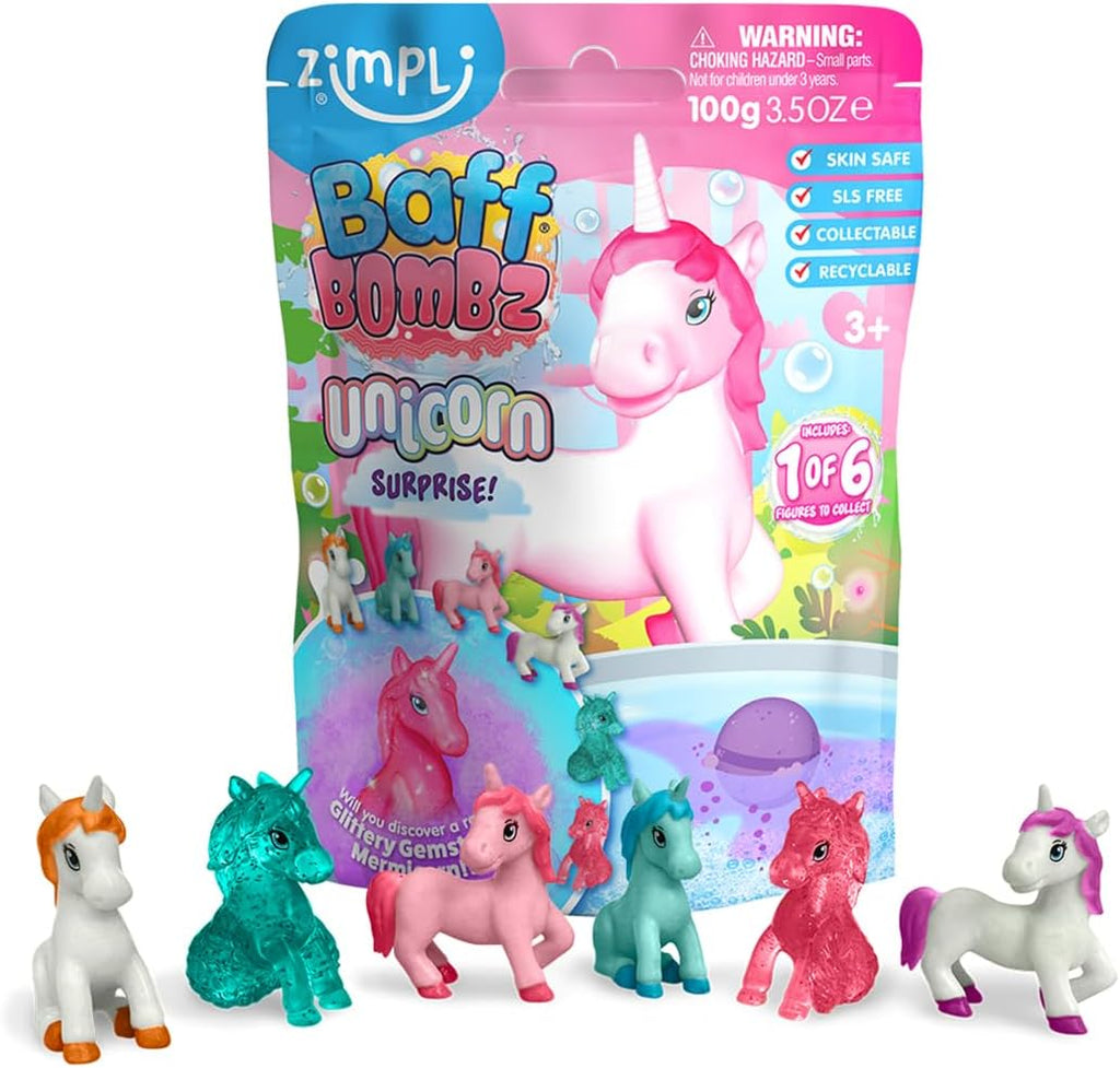 Zimpli Surprise Figure Baff Bombz – Magical Fizzing Bath Fun!-Bath Toys,Christmas,Christmas 2025,Dinosaurs. Castles & Pirates,Gifts For 3-5 Years Old,Gifts for 5-7 Years Old,Messy Play,Water & Sand Toys,Zimpli Kids-Unicorn-6934-Learning SPACE