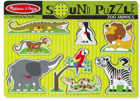Zoo Animals Sound Puzzle - 8 Pieces-Sound,Sound. Peg & Inset Puzzles,Stock-Learning SPACE