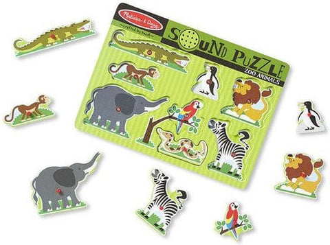 Zoo Animals Sound Puzzle - 8 Pieces-Sound,Sound. Peg & Inset Puzzles,Stock-Learning SPACE