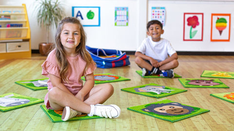 Zoo Conservation™ 30 Mini Placement Carpets with Holdall-Classroom Packs,Dropship,Kit For Kids,Mats,Mats & Rugs,Nature Sensory Room,Rugs,Sit Mats,Square,Wellbeing Furniture,World & Nature-Learning SPACE