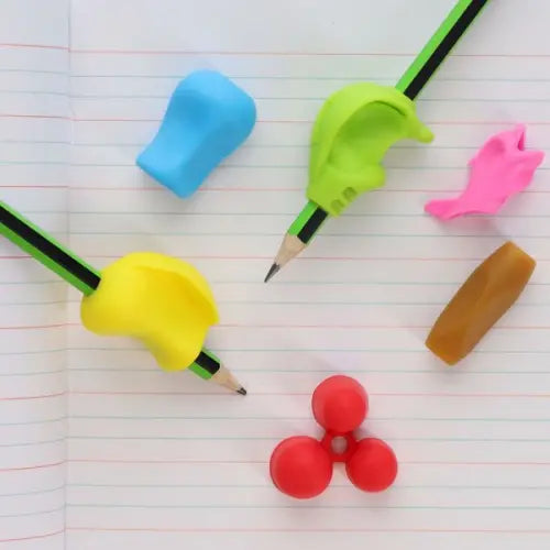 Clever Kids 6 Assorted Pencil Grips, Stationery Learning SPACE
