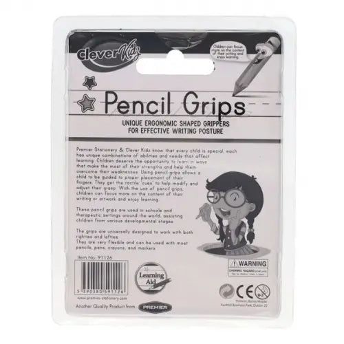 Clever Kids 6 Assorted Pencil Grips, Stationery Learning SPACE
