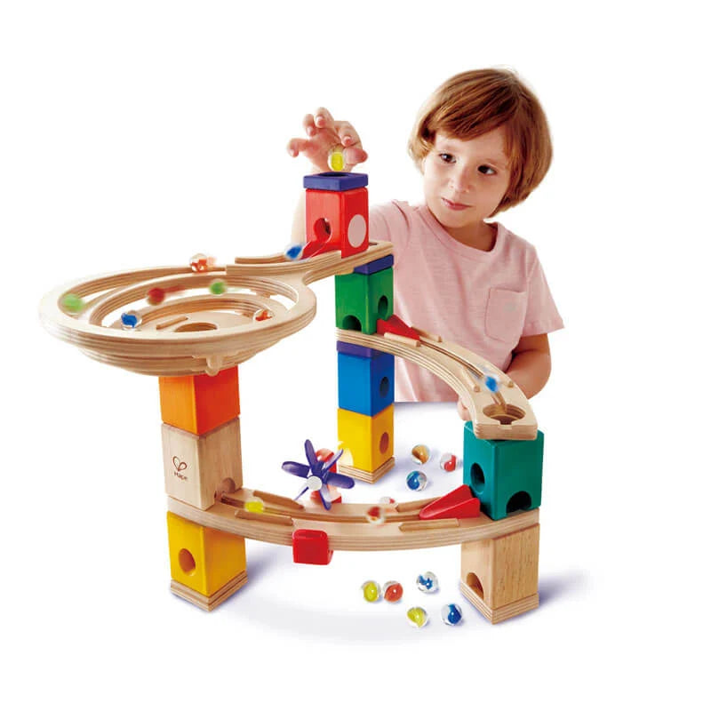 Race To The Finish Quadrilla Wooden Marble Run