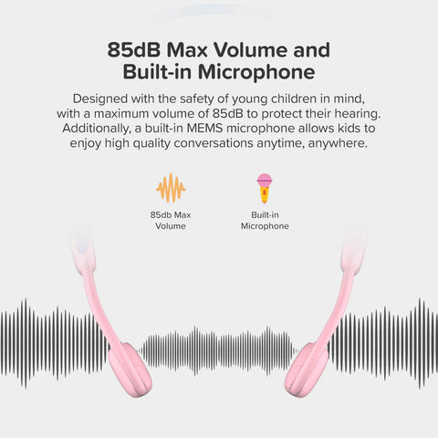 myFirst Headphones AirWaves – Safe Air Conduction Headphones for Kids, Learning SPACE