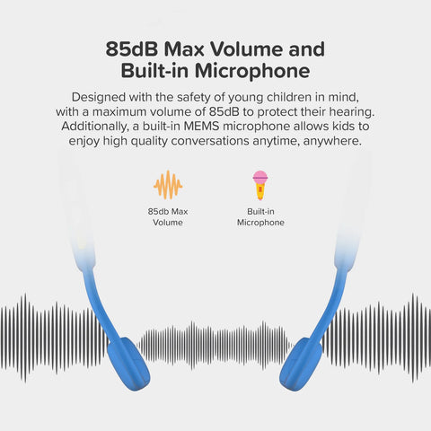 myFirst Headphones AirWaves – Safe Air Conduction Headphones for Kids, Learning SPACE