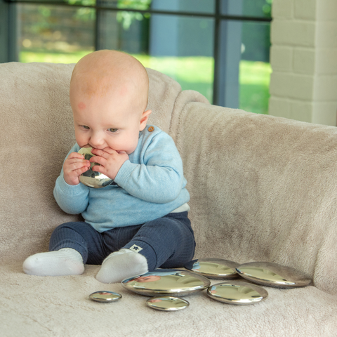 Sensory Reflective Silver Buttons - Pk7