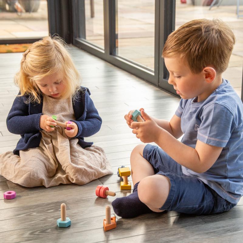 Rainbow Wooden Nuts & Bolts - Pk7, Learning SPACE