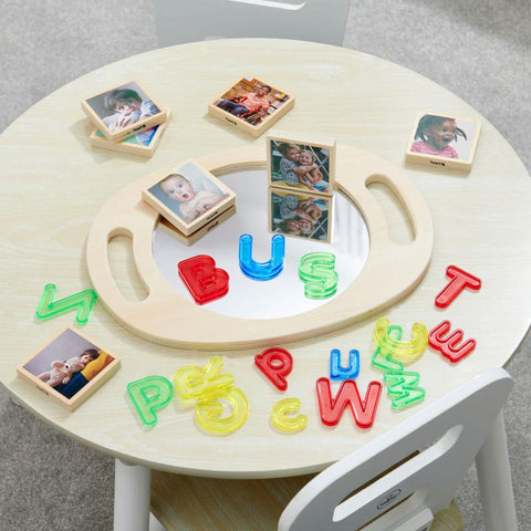 Hand Held Wooden Mirror, Learning SPACE