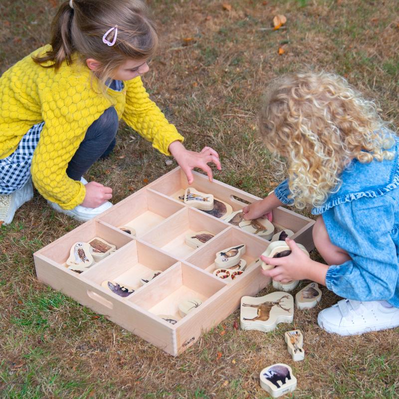 Wooden Sorting Tray - 7 Way, Learning SPACE