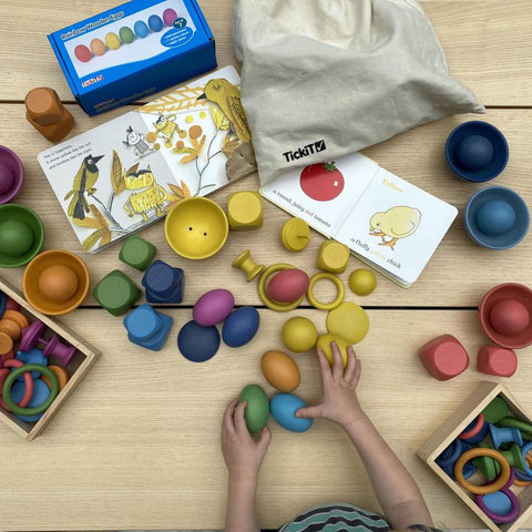 Rainbow Wooden Eggs, Learning SPACE