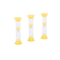 Mini Sand Timers - 3 Minute (Yellow) Pk3, Learning SPACE