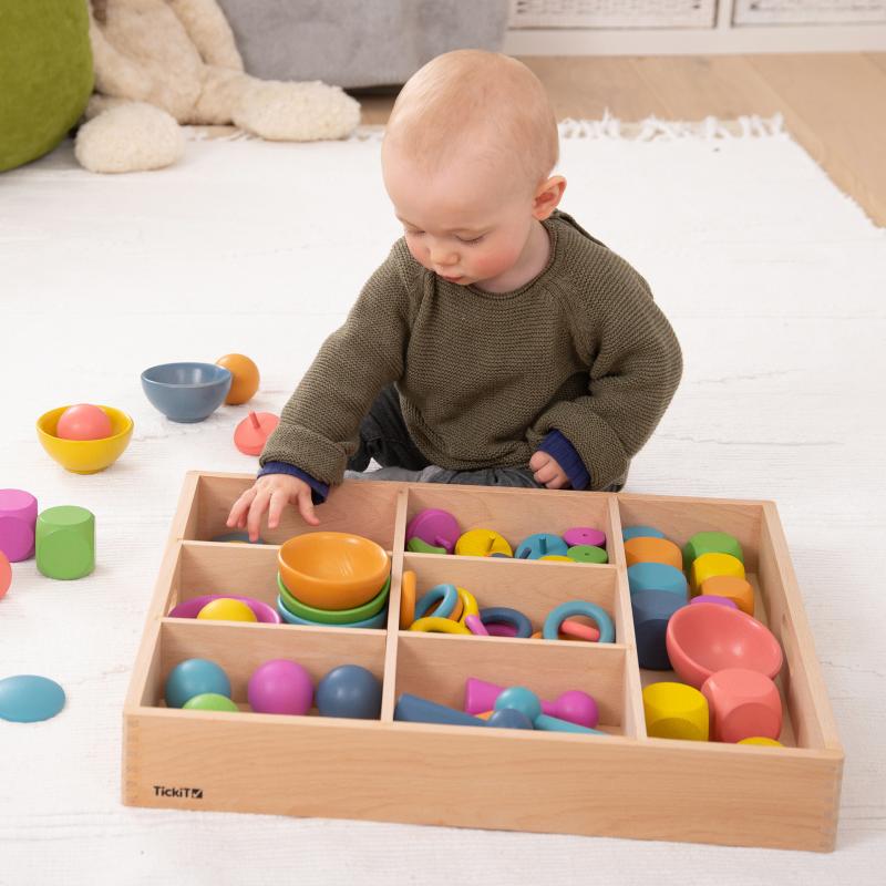 Wooden Sorting Tray - 7 Way, Learning SPACE