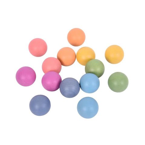 Rainbow Wooden Balls - Pk14, Learning SPACE