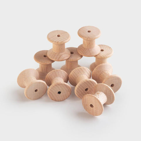 Natural Wooden Spools – Pack of 10, Learning SPACE